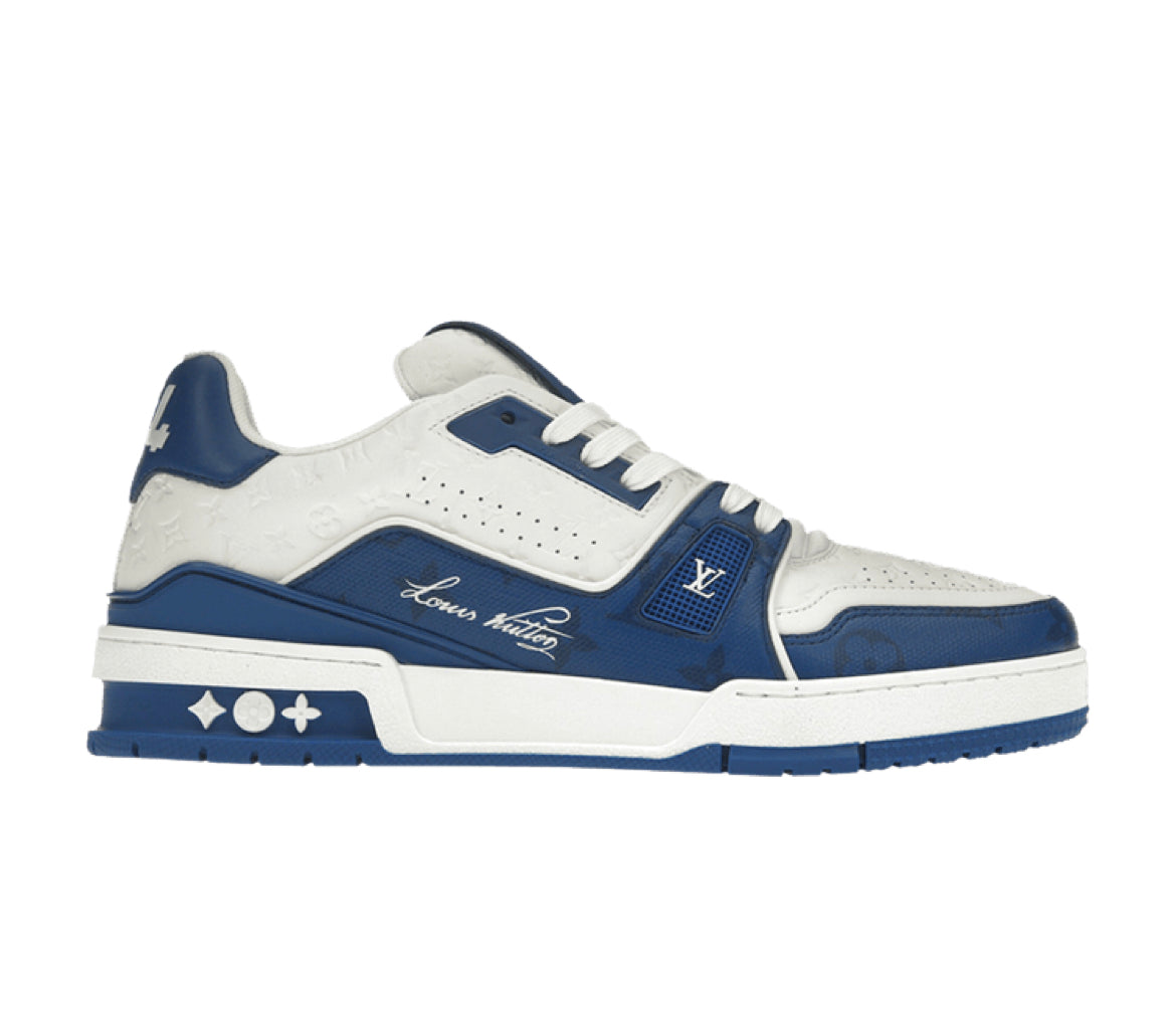 Louis Vuitton LV Trainer modrobílý se signaturou