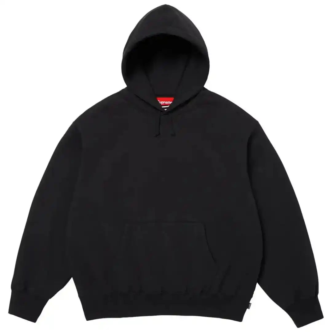 Supreme Satin Applique Hooded Sweatshirt (SS26) Black