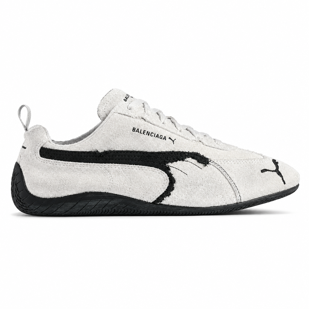 Balenciaga x Puma Speedcat Suede Distressed White Black