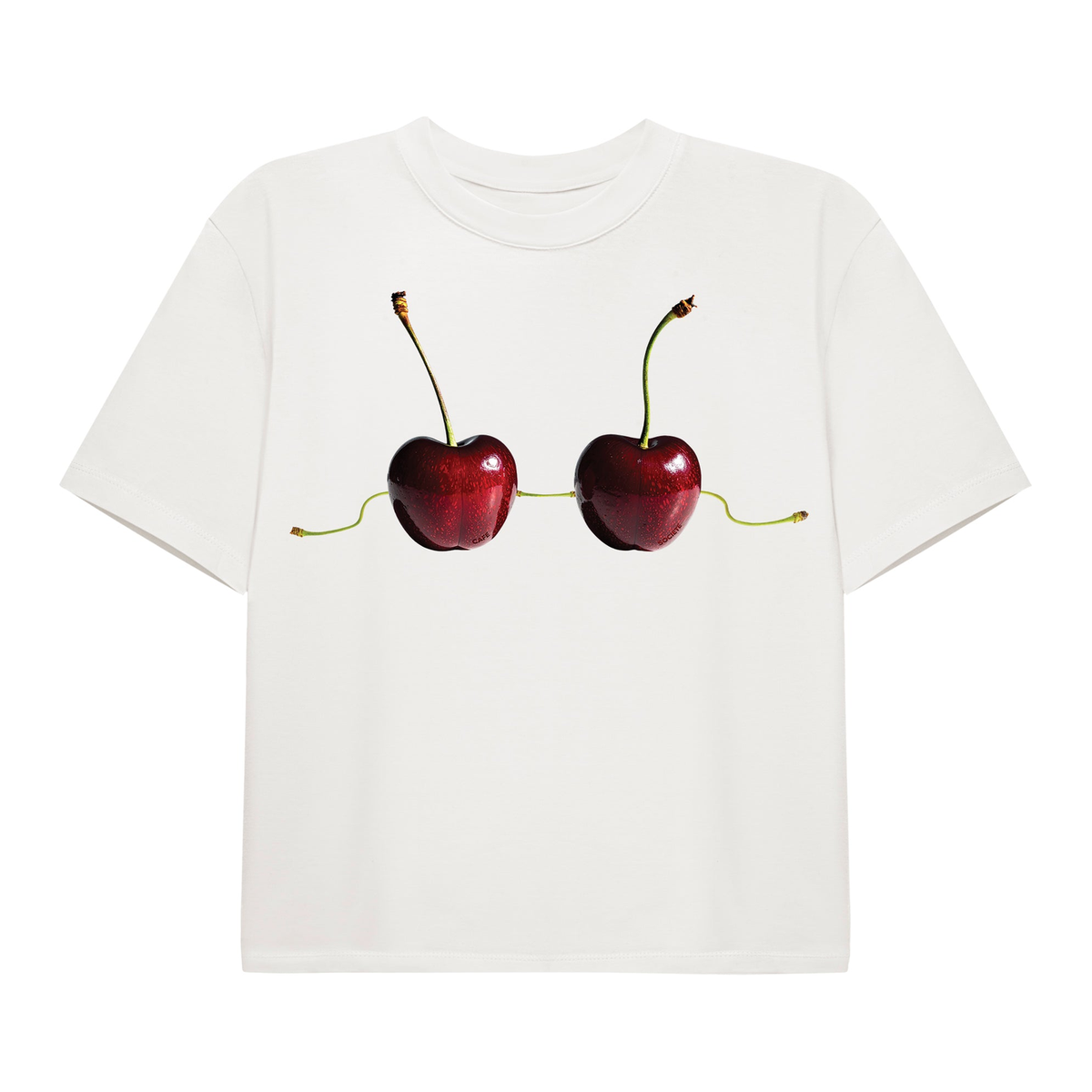 Cafe Societe Cropped T-shirt Cherry White
