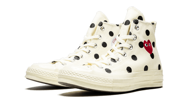Comme des Garçons x Converse Chuck Taylor All-Star 70s Hi CDG PLAY Polka Dot White