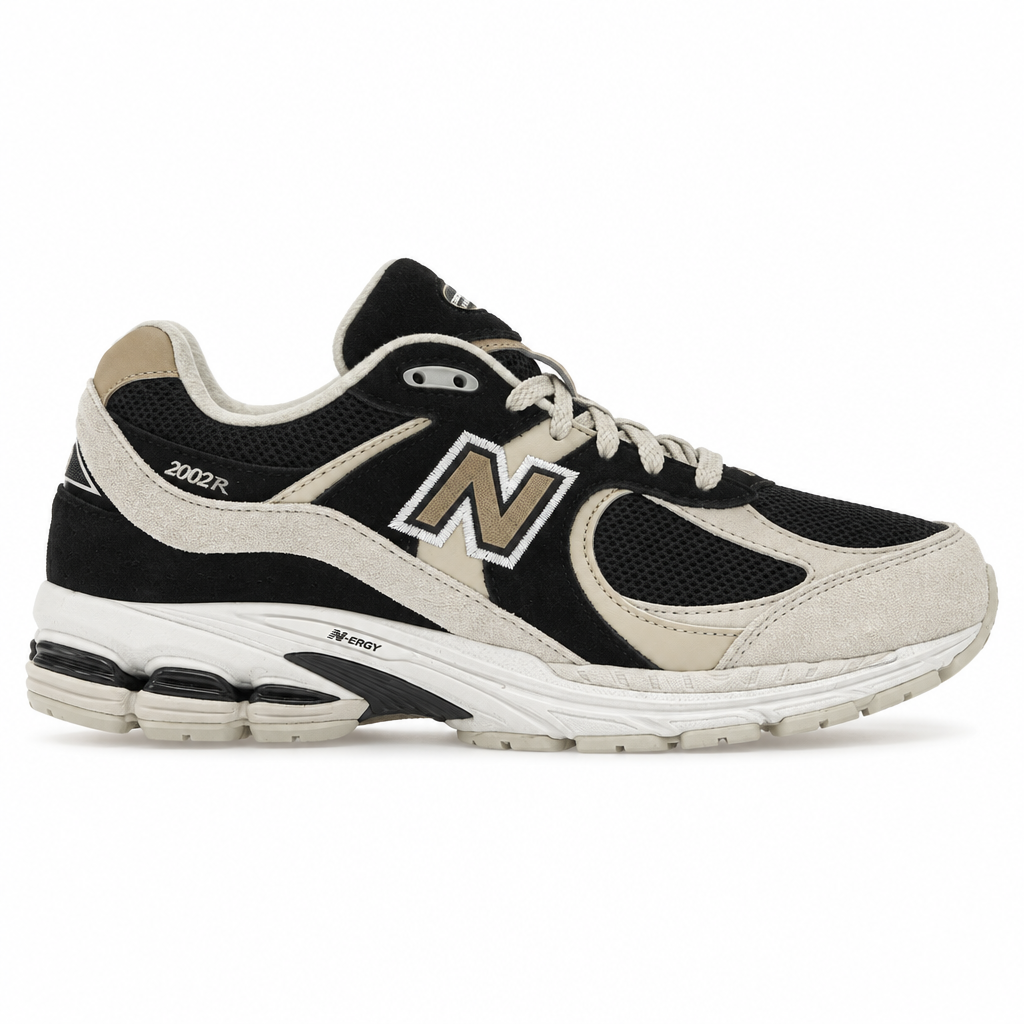 New Balance 2002R Black Beige Tan