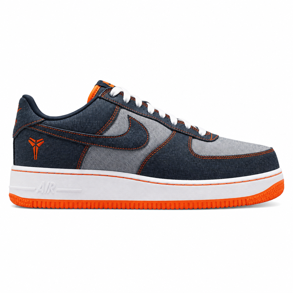 Nike Air Force 1 Low Protro Kobe Bryant Denim Obsidian Safety Orange