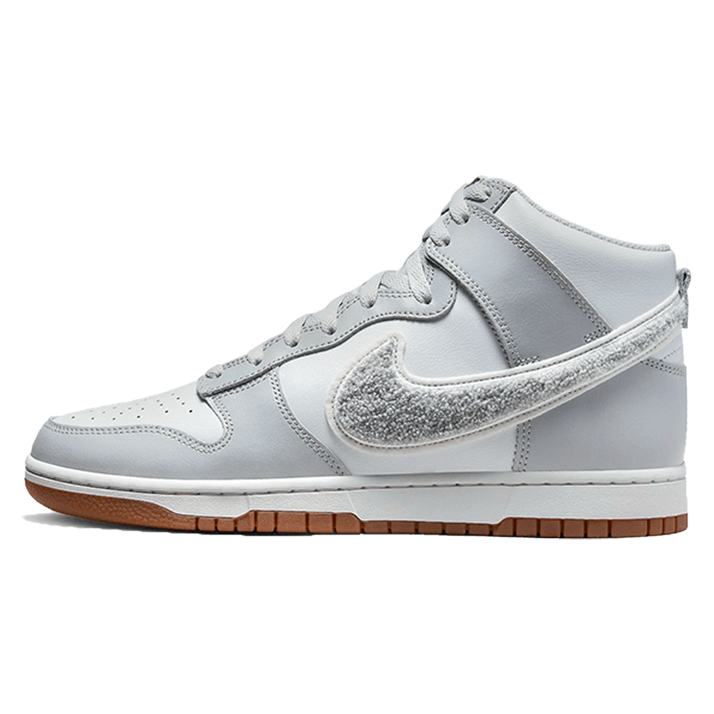 Nike Dunk High Retro Chenille Swoosh White Grey
