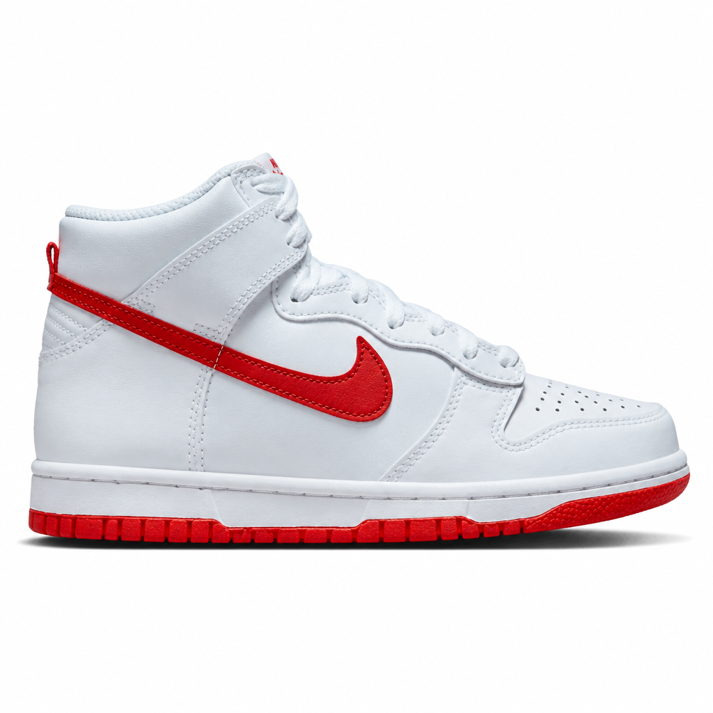 Nike Dunk High White Picante Red