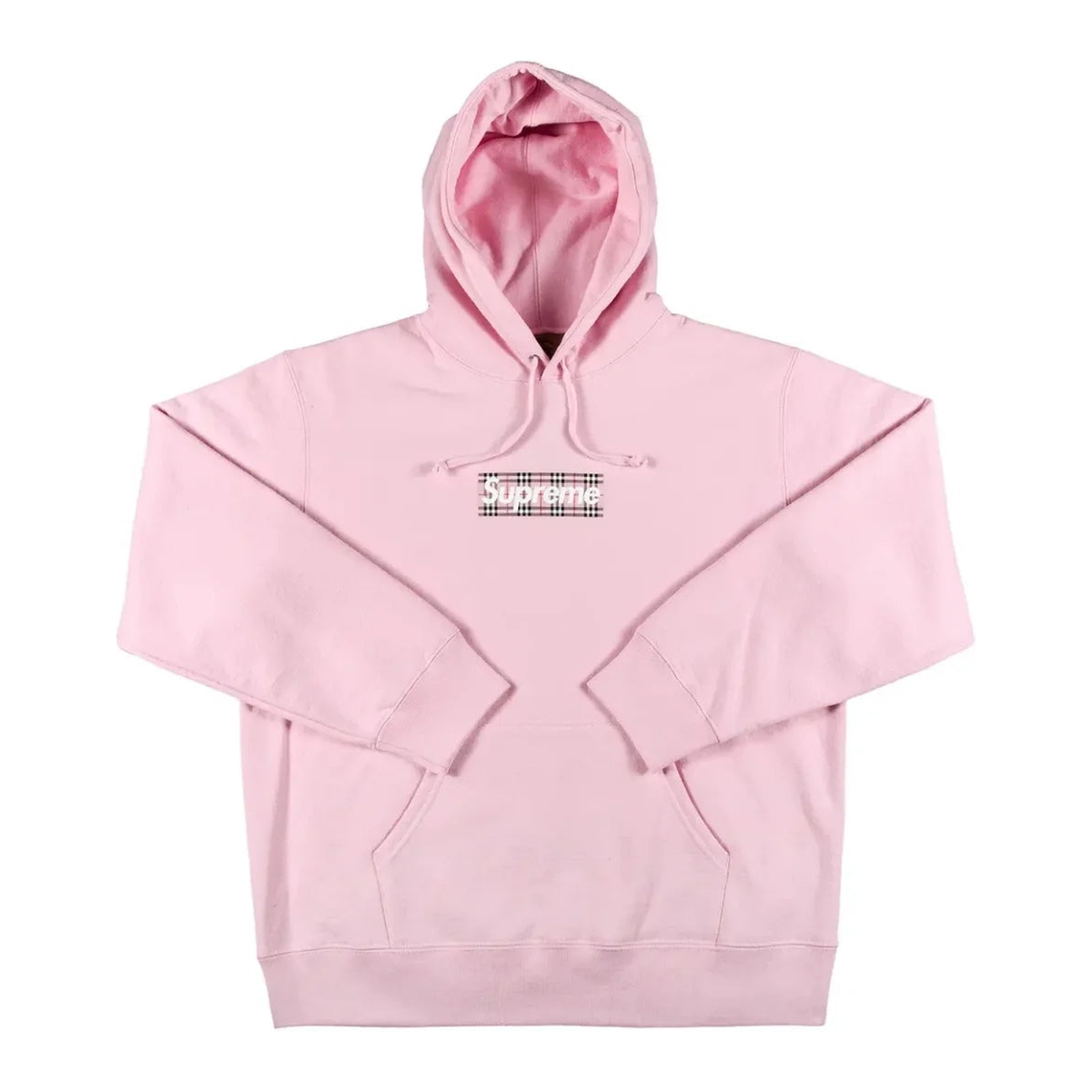 Supreme Burberry Box Logo Hoodie Light Pink