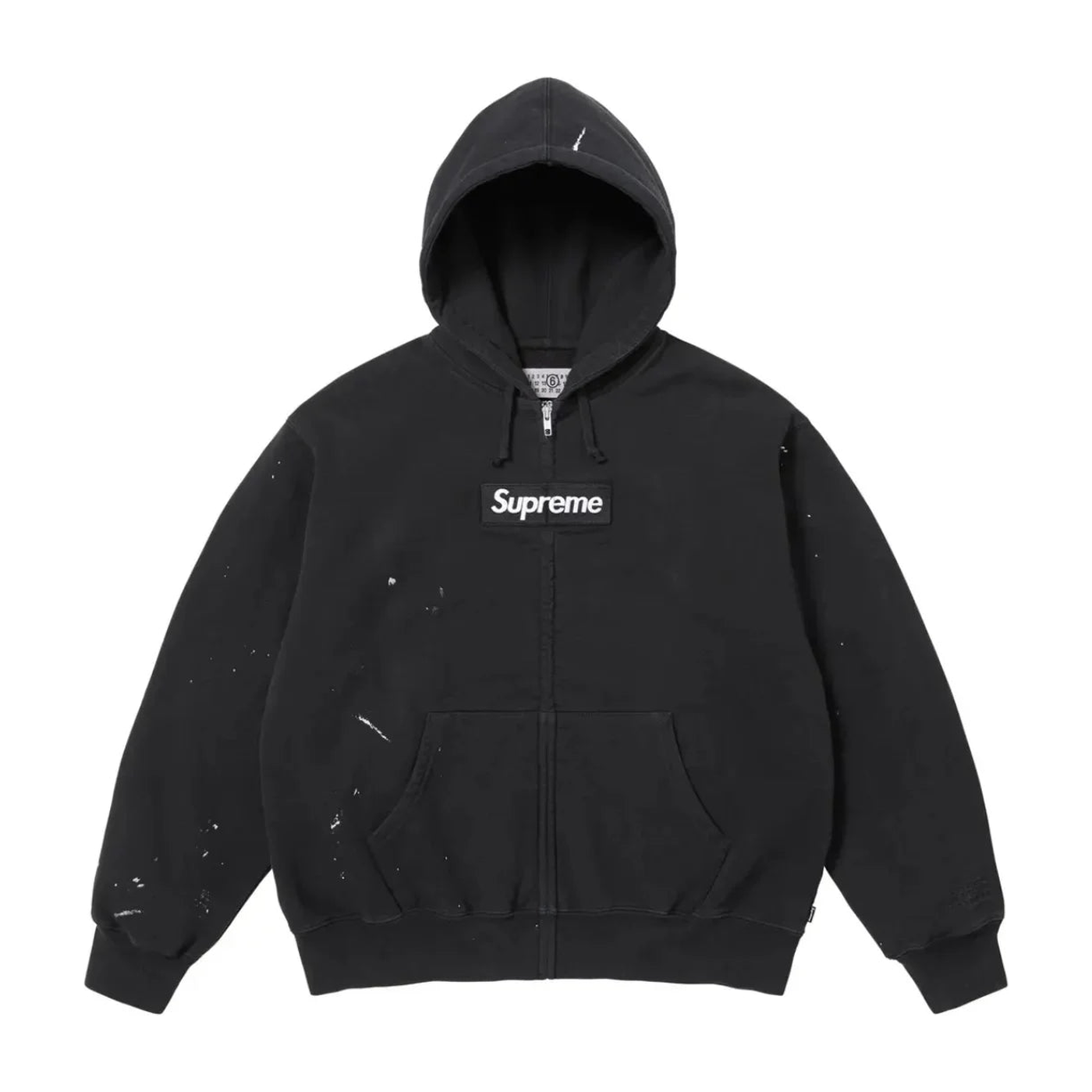 Supreme Maison Margiela Box Logo Zip Up Hoodie Black