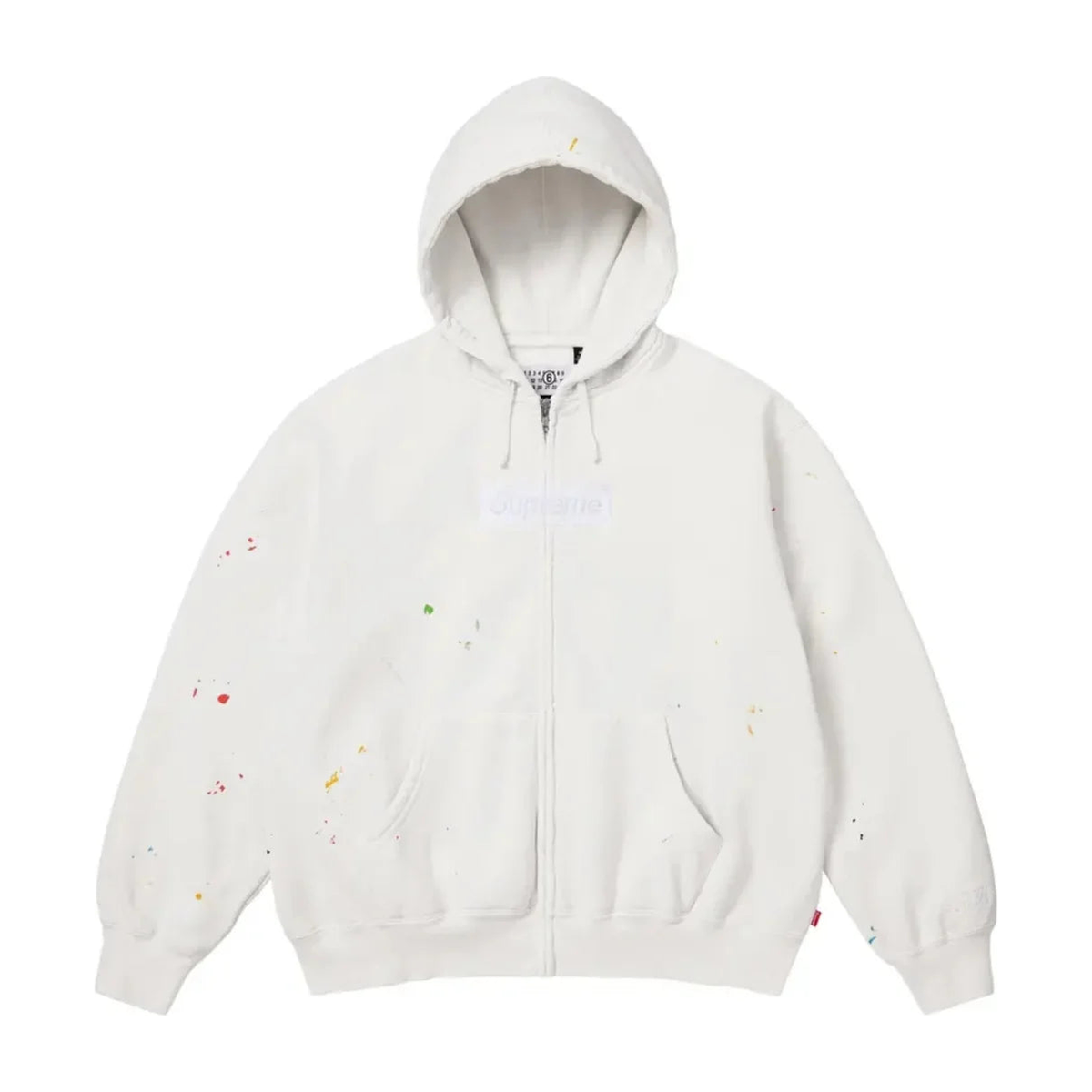 Supreme Maison Margiela Box Logo mikina s kapucí na zip bílá