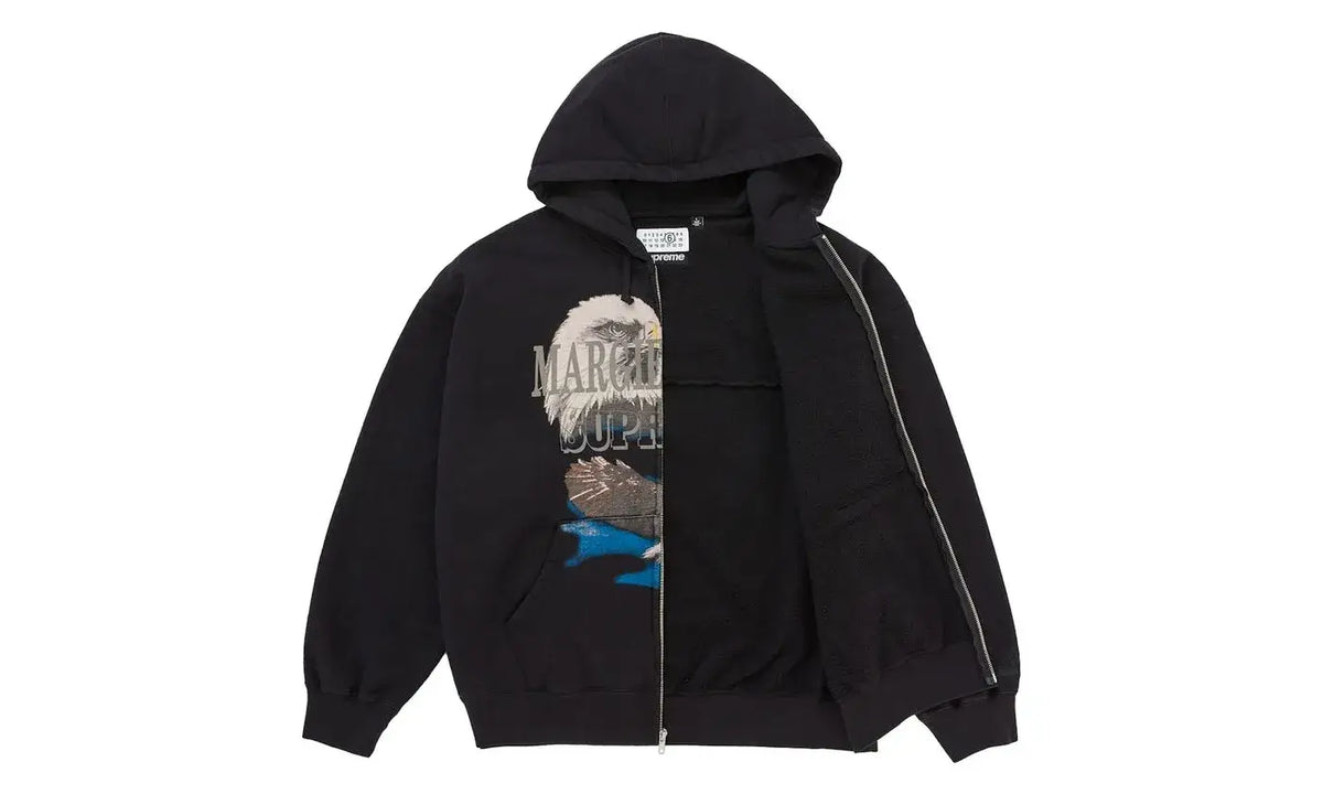 Supreme MM6 Maison Margiela Mikina s kapucí na zip Eagle, černá