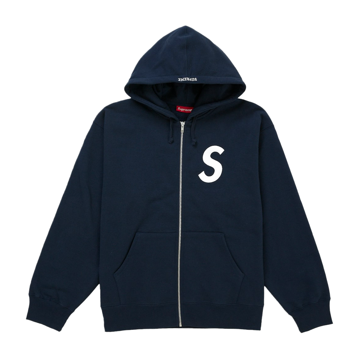 Supreme S Logo Zip Up Hooded Sweatshirt (FW25) Navy