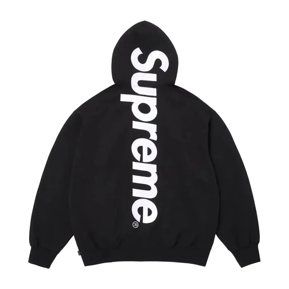 Supreme Satin Applique Hooded Sweatshirt (SS26) Black