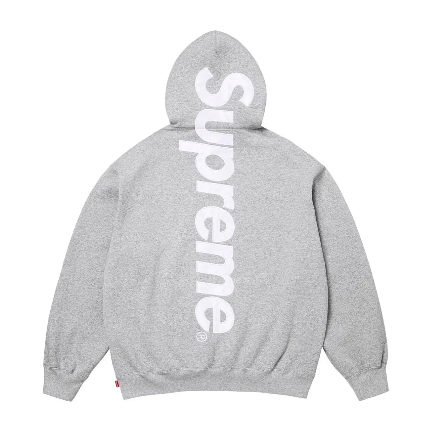 Supreme Satin Applique Hooded Sweatshirt (SS26) Heather Grey