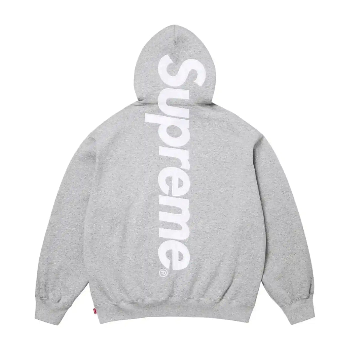 Supreme Satin Applique Hooded Sweatshirt (SS26) Heather Grey