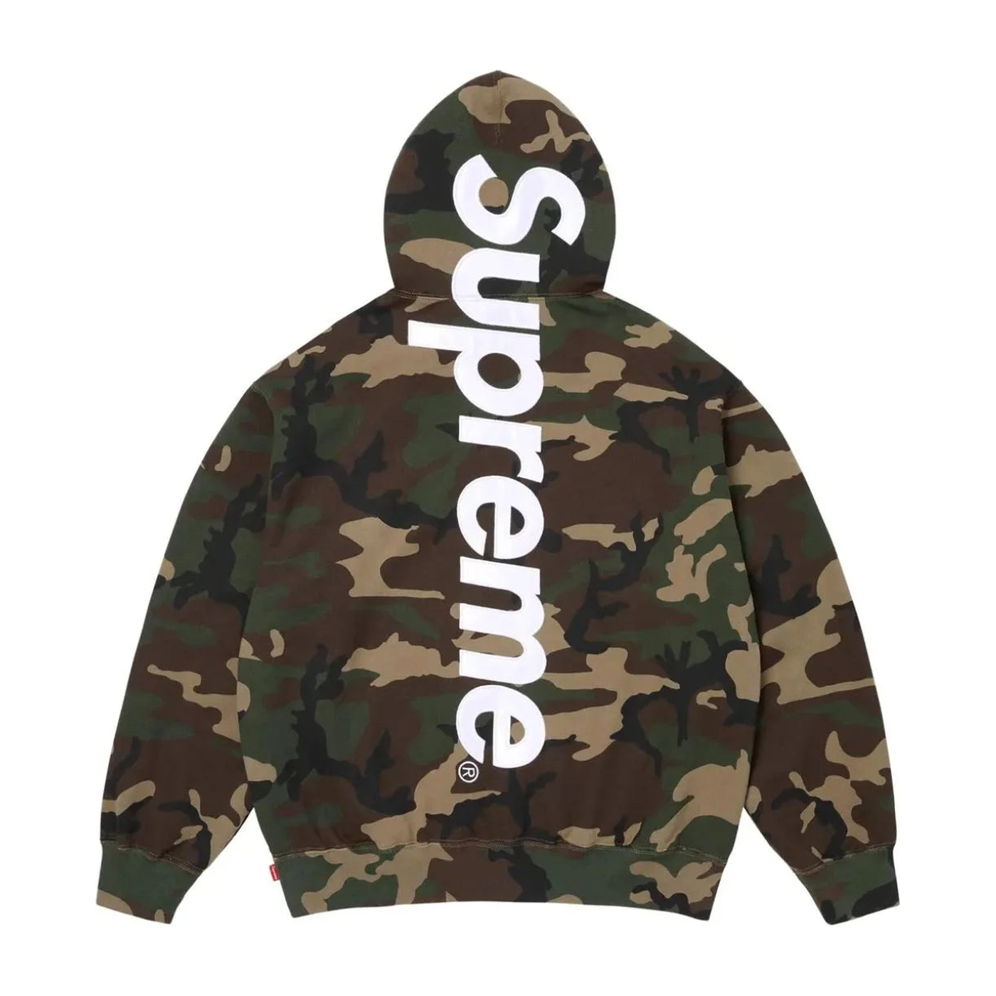 Supreme Satin Applique Hooded Sweatshirt (SS26) Woodland Camo