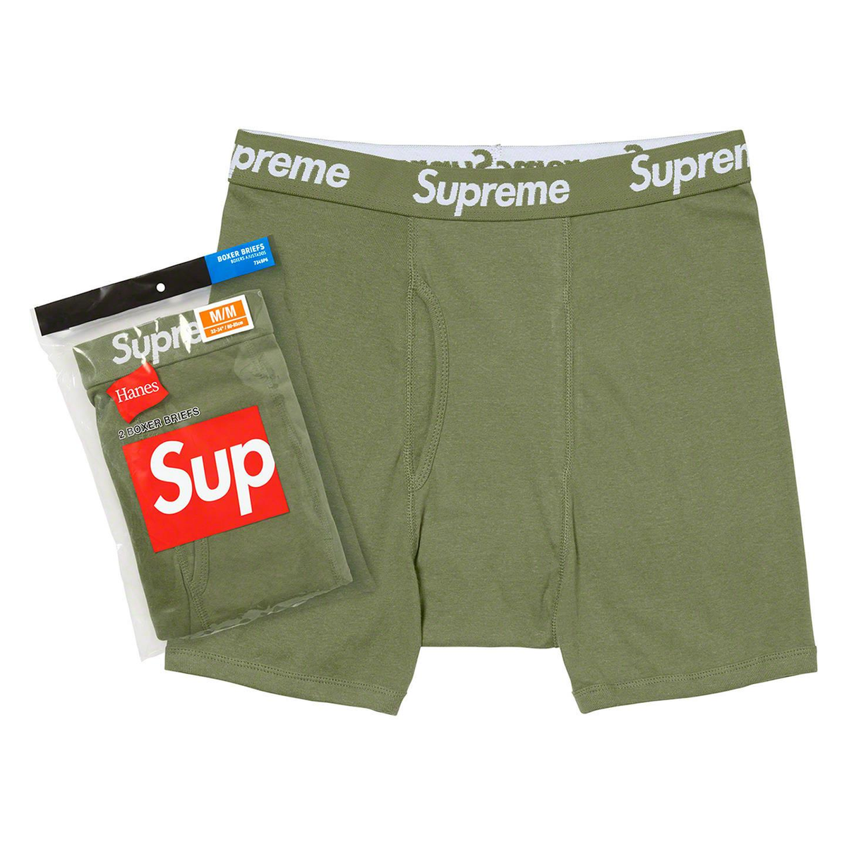 Supreme x Hanes Boxer Olive