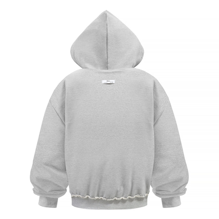 MSC DESIGN Šedá mikina s kapucí na zip