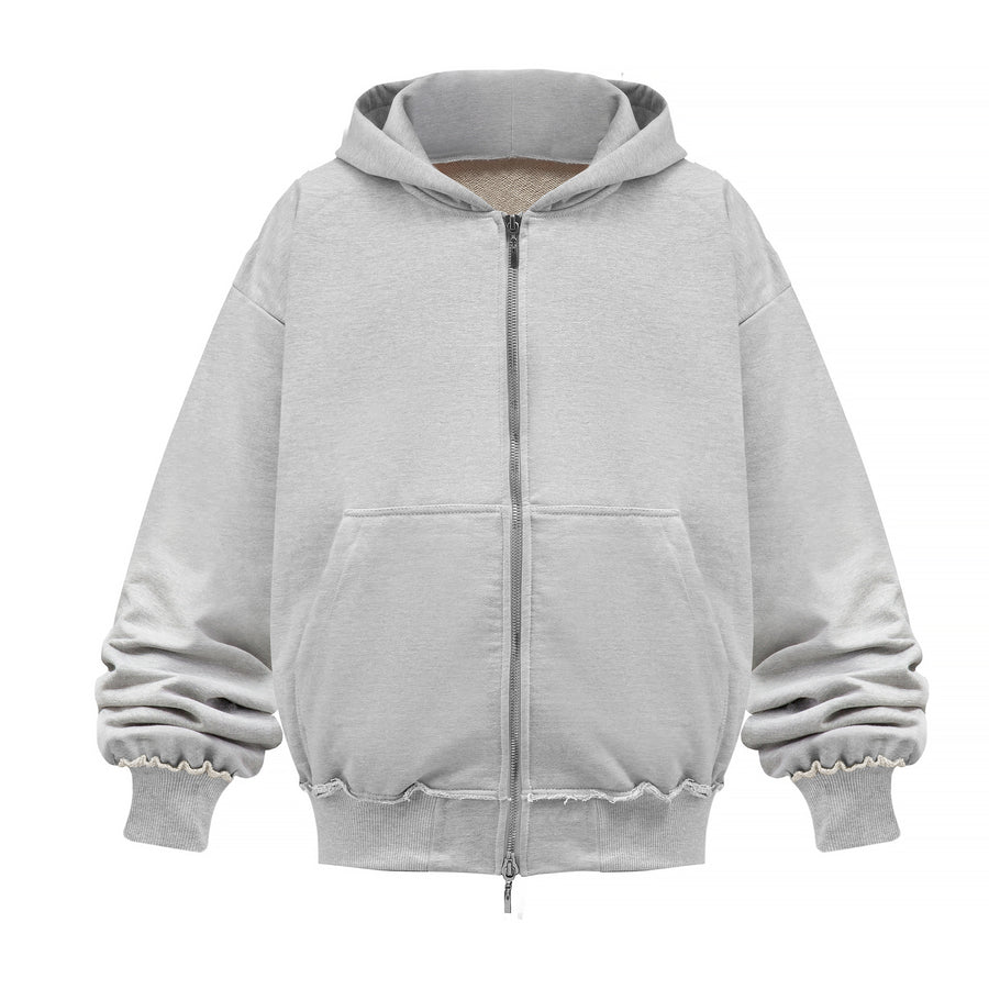 MSC DESIGN Šedá mikina s kapucí na zip