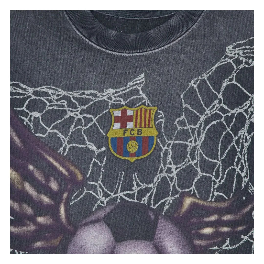 Cactus Jack by Travis Scott x FC Barcelona Washed Spray Logo Tee Black