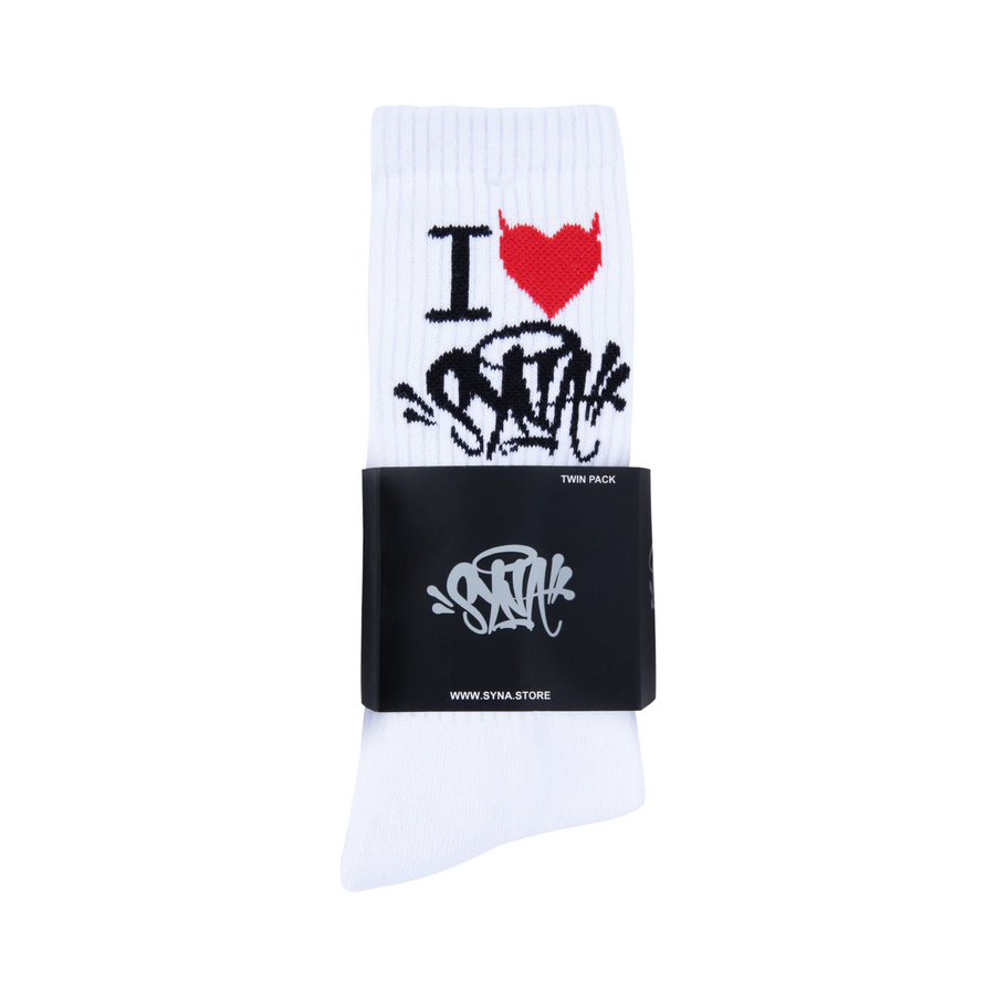 Synaworld 2PACK ponožky I Love Syna – Bílé