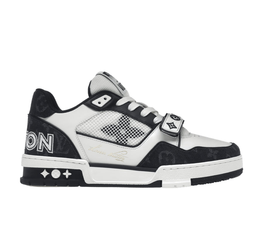 Louis Vuitton LV Trainer Velcro Strap Monogram Denim Black White
