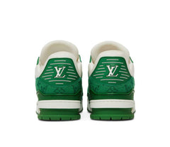 Louis Vuitton LV Trainer Green Monogram Denim White