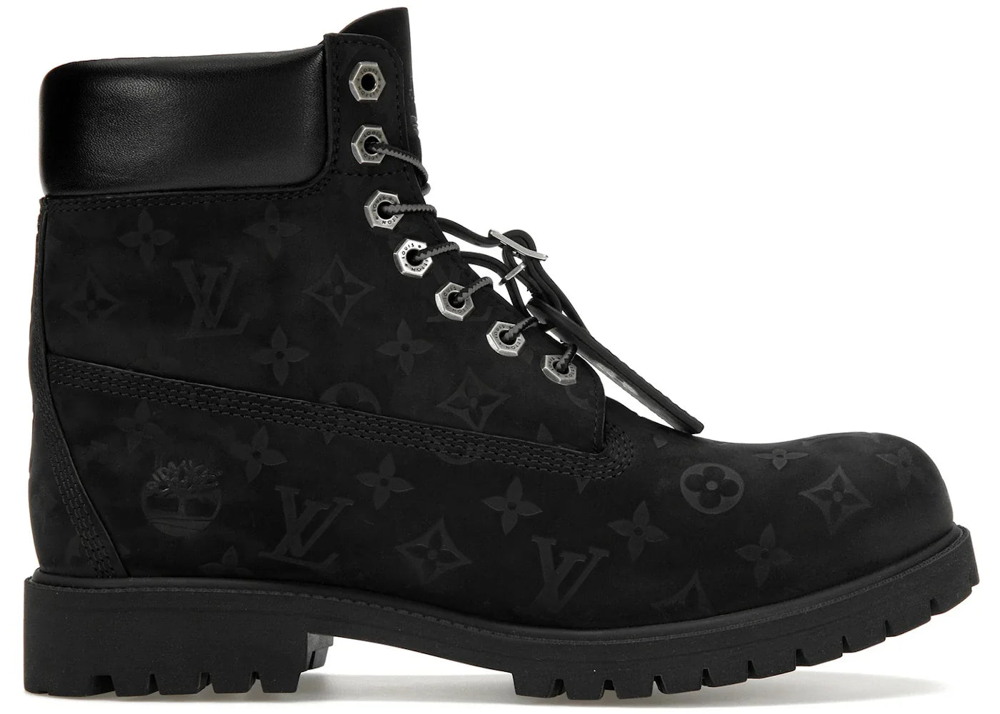 Louis Vuitton Timberland 6" kotníkové boty, černé monogram