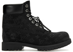 Louis Vuitton Timberland 6" kotníkové boty, černé monogram