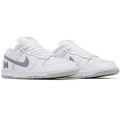 Supreme x Dunk Low SB White Metallic Silver