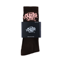 Corteiz 2PACK Ponožky Syna x Central Black/Rose
