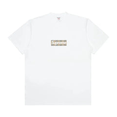 Supreme Burberry Box Logo Tee Bílé