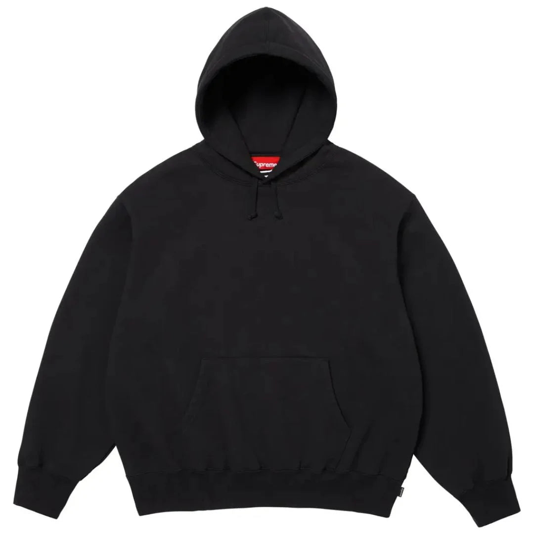 Supreme Satin Applique Hooded Sweatshirt (SS26) Black