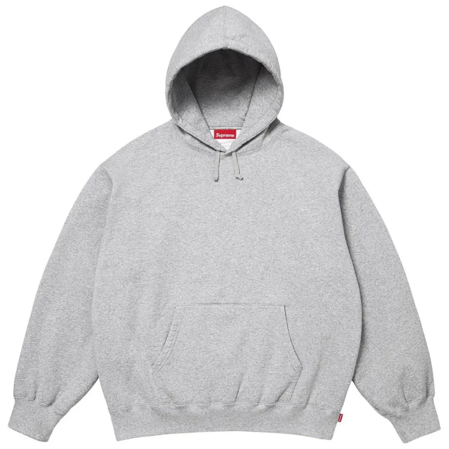 Supreme Satin Applique Hooded Sweatshirt (SS26) Heather Grey