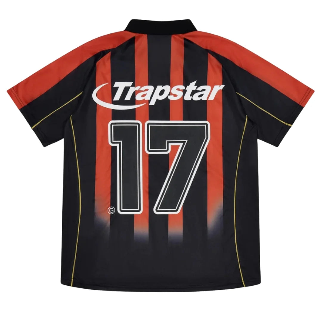 Fotbalový dres Trapstar Hyperdrive Striped – černá/červená