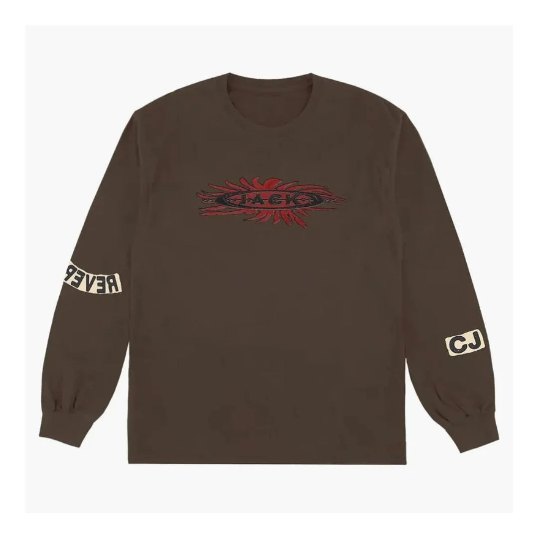 Travis Scott Reverse Jack Long Sleeve T-shirt Brown