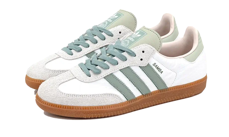 adidas Samba OG Cloud White Silver Green