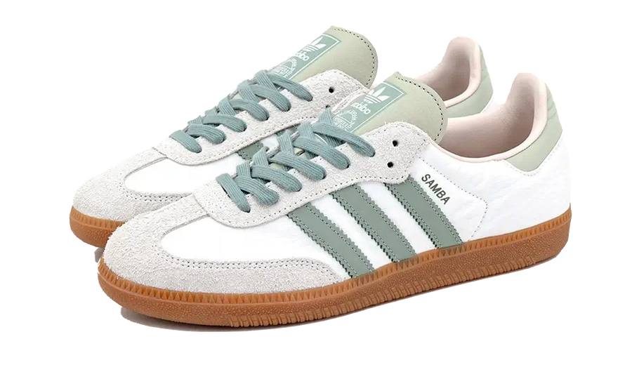 adidas Samba OG Cloud White Silver Green