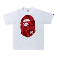 Bape Color Camo Big Ape Head Tee White/Red