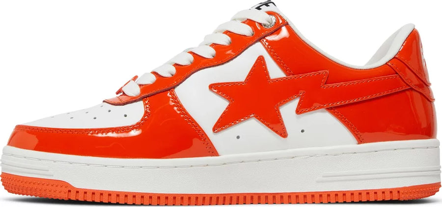 A Bathing Ape Bape Sta Patent Leather Orange White