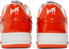 A Bathing Ape Bape Sta Patent Leather Orange White