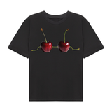 Zkrácené tričko Cafe Societe Cherry Black