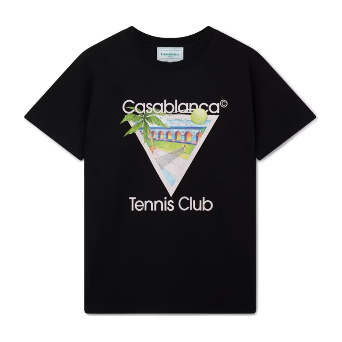 Casablanca Tennis Club Icon Screen Black Tee