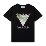 Casablanca Tennis Club Icon Screen Black Tee