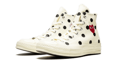 Comme des Garçons x Converse Chuck Taylor All-Star 70s Hi CDG PLAY Polka Dot White