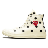 Comme des Garçons x Converse Chuck Taylor All-Star 70s Hi CDG PLAY Polka Dot White