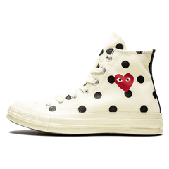 Comme des Garçons x Converse Chuck Taylor All-Star 70s Hi CDG PLAY Polka Dot White