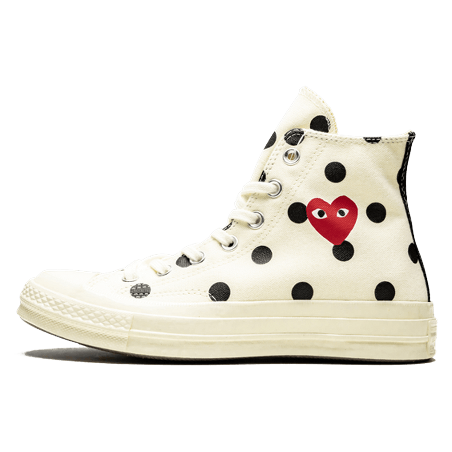 Comme des Garçons x Converse Chuck Taylor All-Star 70s Hi CDG PLAY Polka Dot White