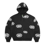 Corteiz x Denim Tears Island Wreath Zip Hoodie Black