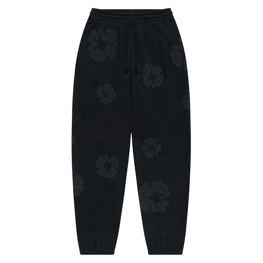 Denim Tears Cotton Wreath Sweatpants Black Monochrome