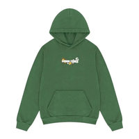 Denim Tears Floral Embroidered Logo Hoodie Green