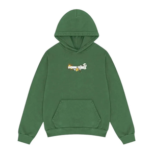 Denim Tears Floral Embroidered Logo Hoodie Green